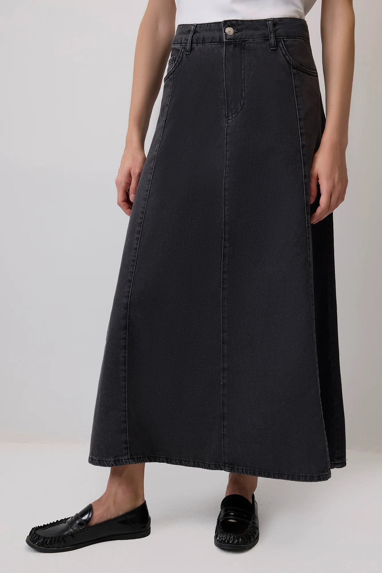 A LINE DENIM SKIRT